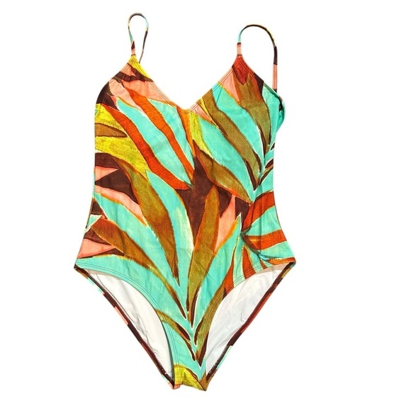 NWT Marie Oliver Tropical Coral & Green Juno One-piece Swimsuit - Picture 2 of 9